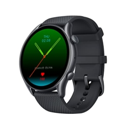 AMAZFIT Smartwatch GTR 3 Pro 1,45 Zoll AMOLED-Display Fitness Watch mit GPS, Überwachung von Herzfrequenz, Schlaf, Stress, SpO2, über 150 Sportmodi, Bluetooth-Anrufen, Musiksteuerung, Alexa (Black) - 1