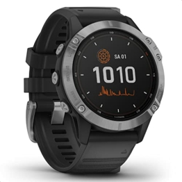 Garmin fenix 6 Solar – GPS-Multisport-Smartwatch mit Solar-Ladefunktion für bis zu 16 Tage Akku. 1,3“ Display und viele vorinstallierte Sport-Apps. Mit Garmin Pay, sehr robust, wasserdicht bis 10 ATM - 1