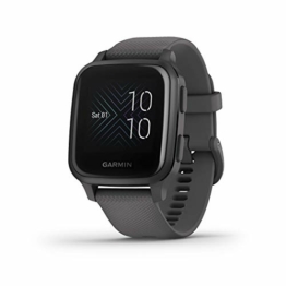 Garmin Venu Sq – wasserdichte GPS-Fitness-Smartwatch mit 1,3" Touchdisplay, Gesundheitstracker & Sport-Apps, Herzfrequenzmessung, Schlafanalyse (Zertifiziert und Generalüberholt), Schiefergrau - 1