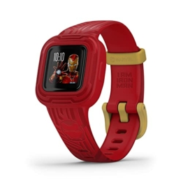 Garmin vívofit jr. 3 Marvel Iron Man – wasserdichter, digitaler Aktivitätstracker für Kinder ab 4 Jahren, Schrittzähler, großes 1,4 cm Display, Notfallkontakt, bis zu 1 Jahr Batterielaufzeit, Quiz - 1