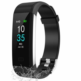 LEBEXY Fitness Armband Schrittzähler, Fitness Tracker mit Herzfrequenzmesser Blutdruckmessung Pulsuhr Kalorienzähler, IP68 Wasserdichter Smartwatch Fitness Uhr Sportuhr Aktivitätstracker - 1