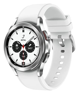 Samsung Galaxy Watch4 Classic, Runde Bluetooth Smartwatch, Wear OS, drehbare Lünette, Fitnessuhr, Fitness-Tracker, 46 mm, Silver - 1